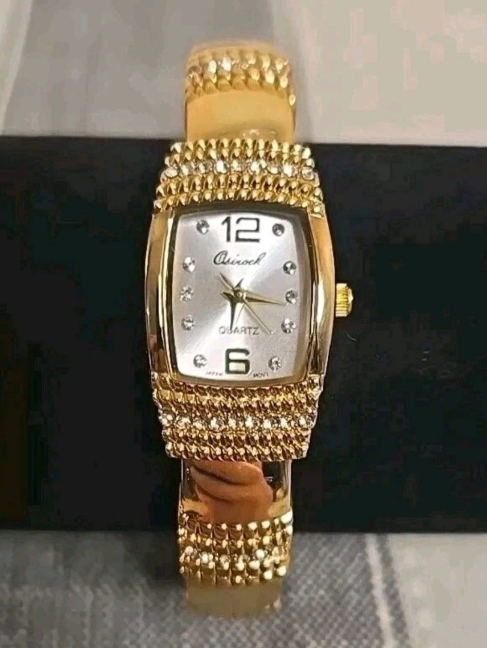 Women's Osirock Gold-tone Crystal Cuff Watch Lady's